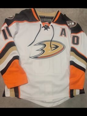 RBK White Black Orange Hockey Jersey CoreY PERRY ANAHEIM DUCKS NO. 10